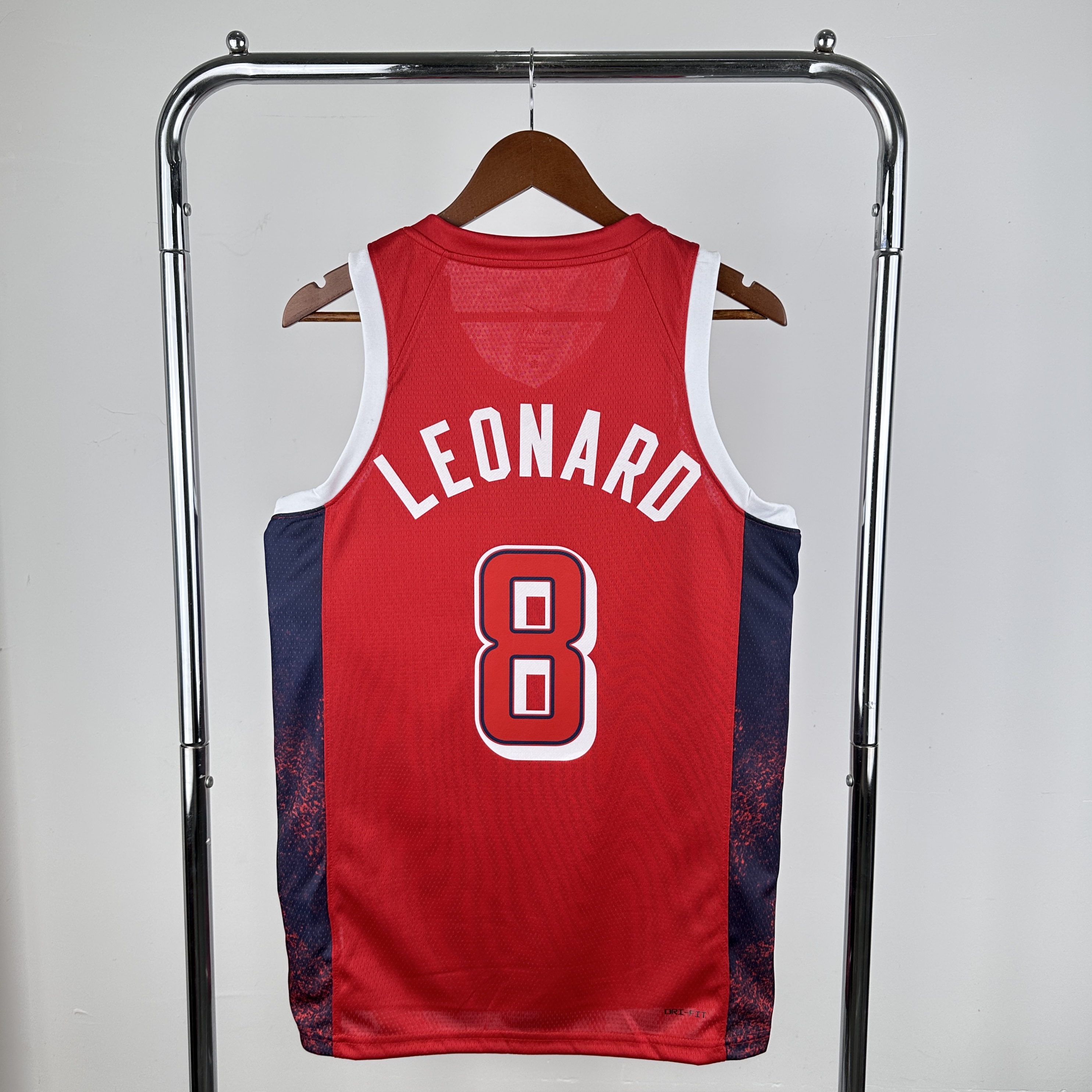 2024 Olympic USA #8 Leonard Red Nike NBA Jersey-0